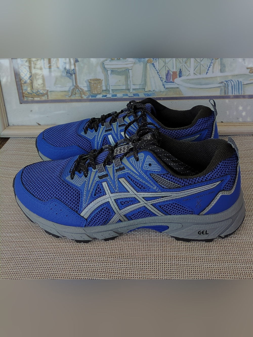 Asics "Gel-Venture 8" Lapis Lazuli Blue Mesh/Silver Trail/Casual Shoes. Size 10.